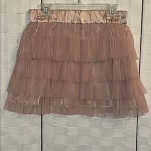 YMI Tiered Ruffle Tutu Mini Skirt Pale Ballet Pink Size XL